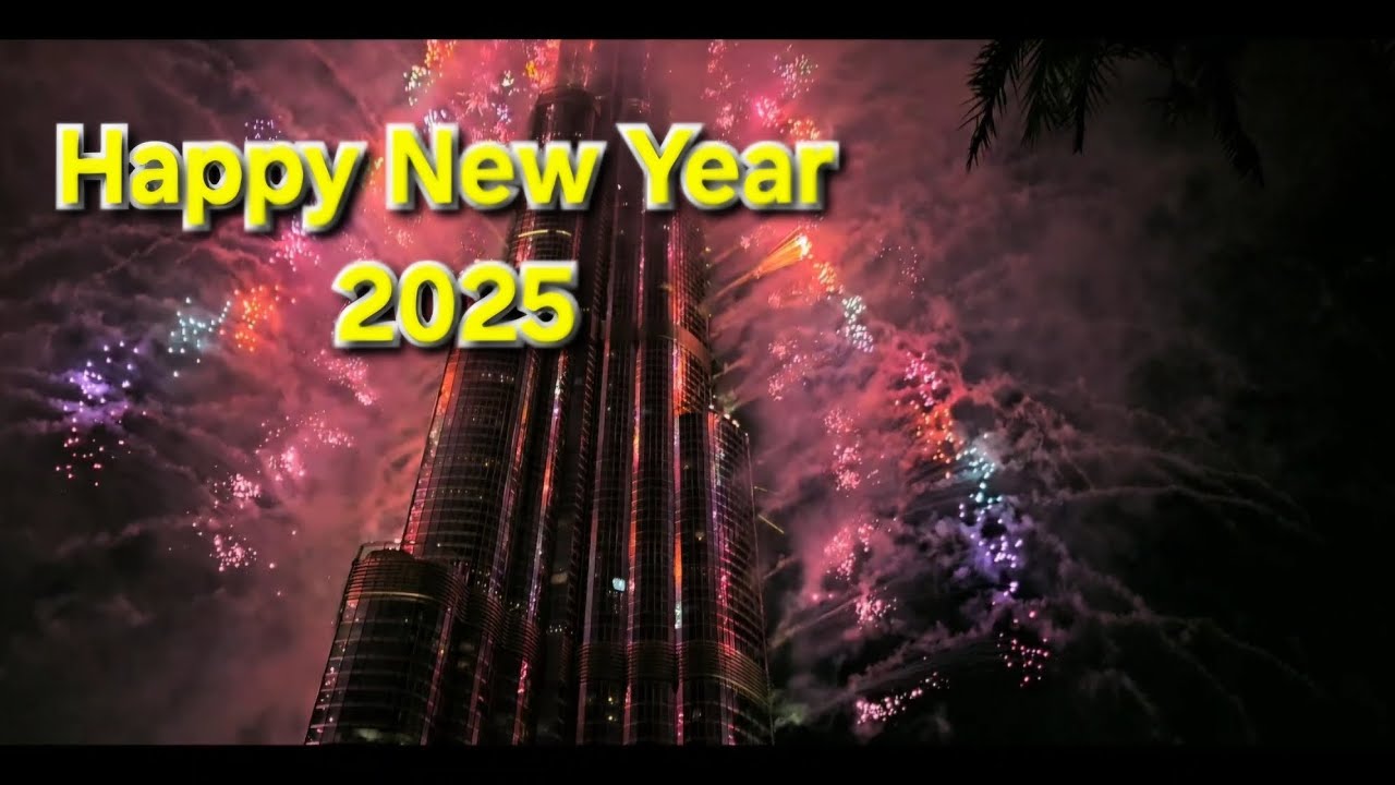 Fireworks light up Burj Khalifa in Dubai Celebrating the New Year 2025 💜🇦🇪#dubai #travel #youtube