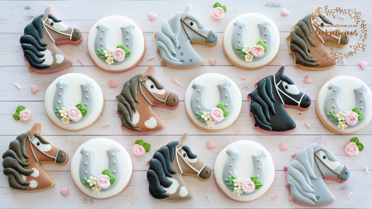 How to decorate Horse face & Horseshoes cookies