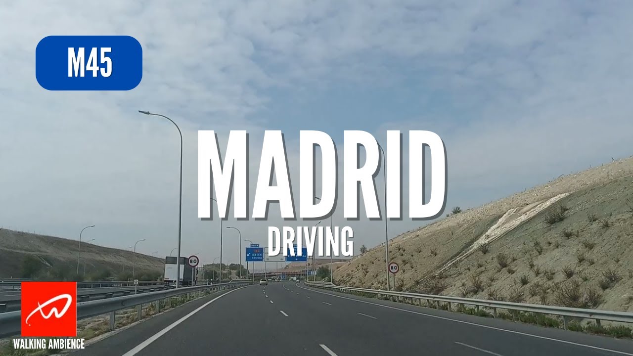 Driving in Madrid M-45 to Getafe Shopping Center 1080HD 2022