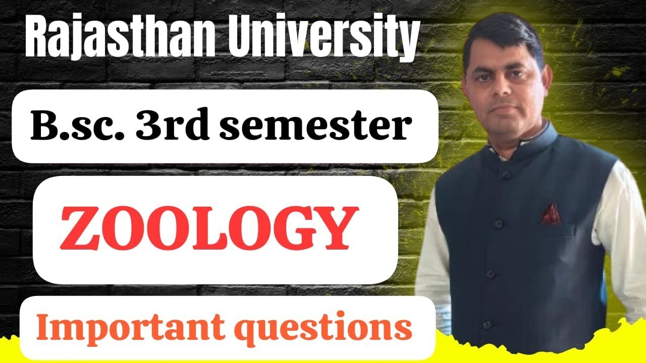 Zoology !!! B.Sc.  third semester  important questions exam 2026 Rajasthan University regular non