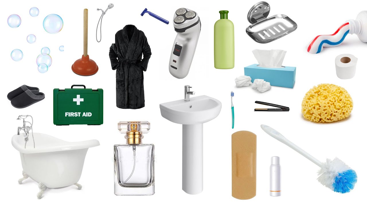 English Vocabulary - 50 BATHROOM ITEMS