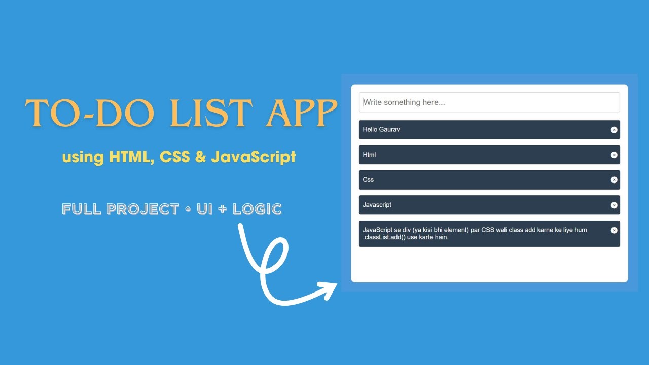 JavaScript To-Do List Project for Beginners | Full Step-by-Step Tutorial