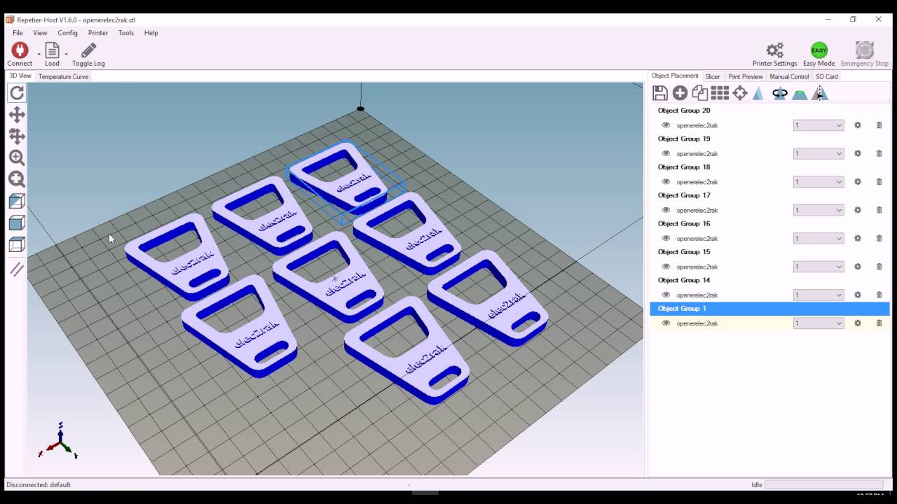 Repetier Host - Object Placement Illustration