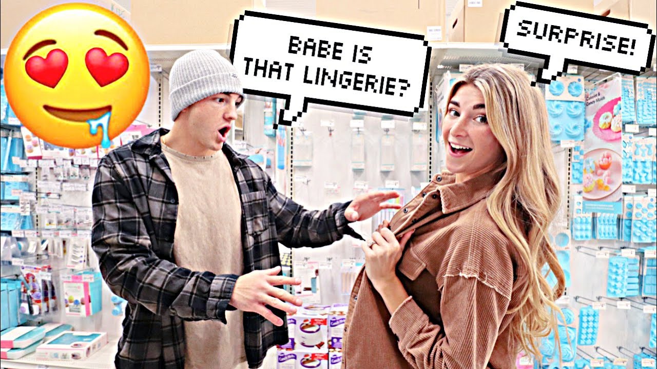Wearing Lingerie In Public To See My Husbands Reaction!