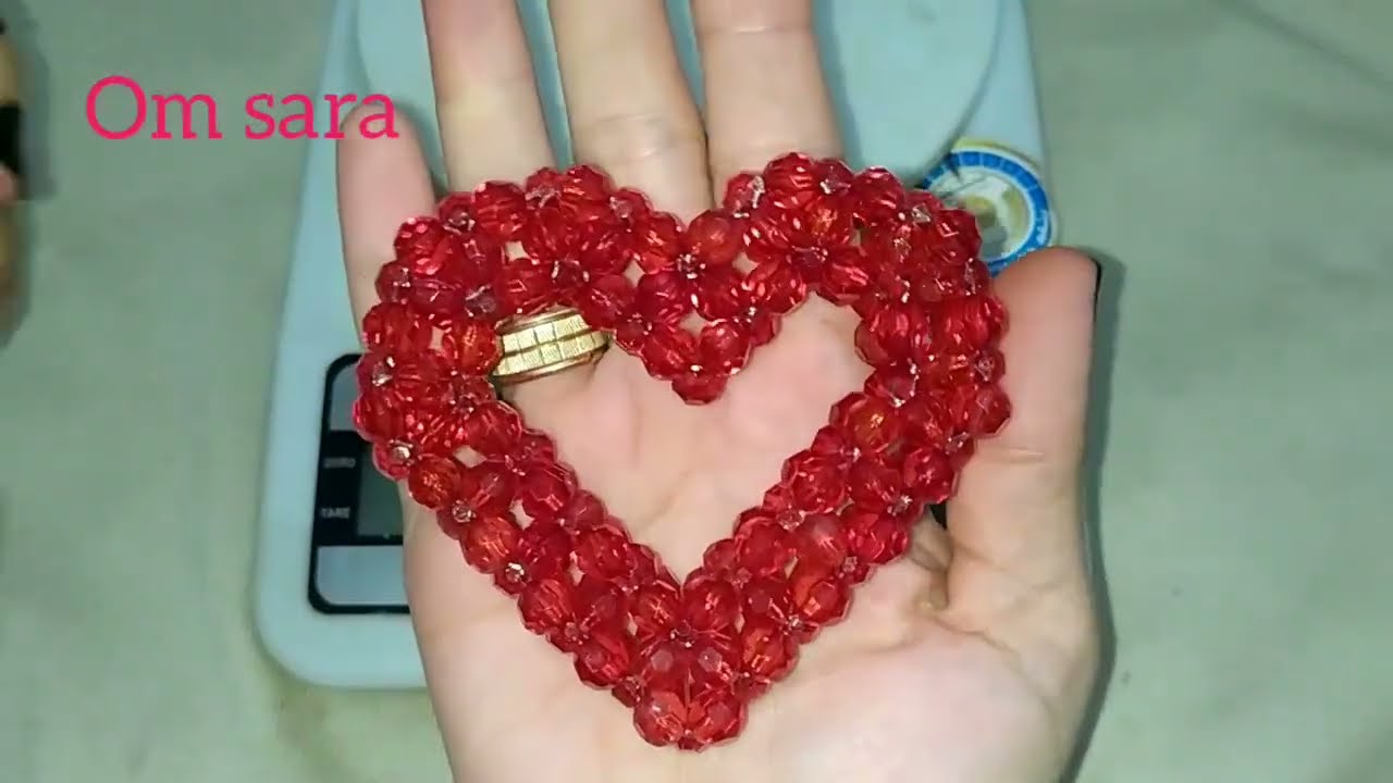 قلب مجسم بالخرز الكريستال لام ساره