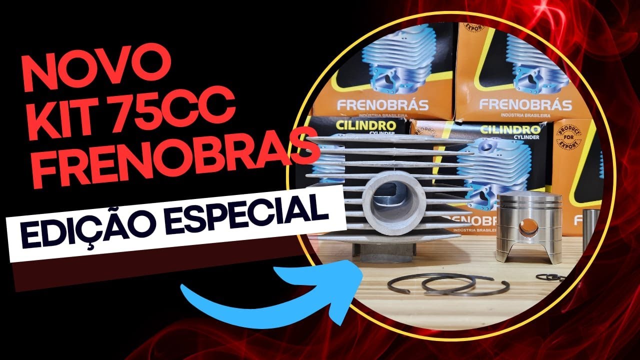 Novo Kit Cilindro 47mm 75cc Edi&ccedil;&atilde;o Especial da Frenobras para Mobilete @DutraPartsMobilete