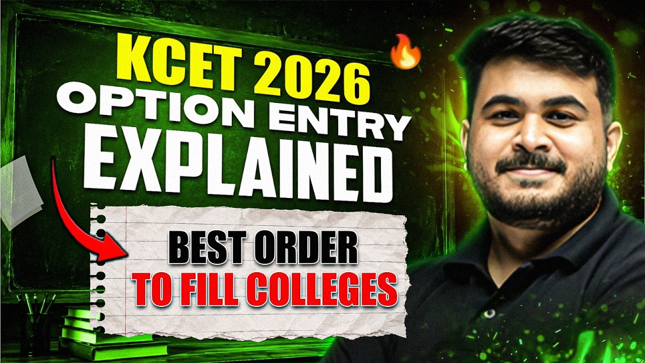 KCET 2026 Option Entry Explained 💯 | Best Order to Fill Colleges #kcet2026