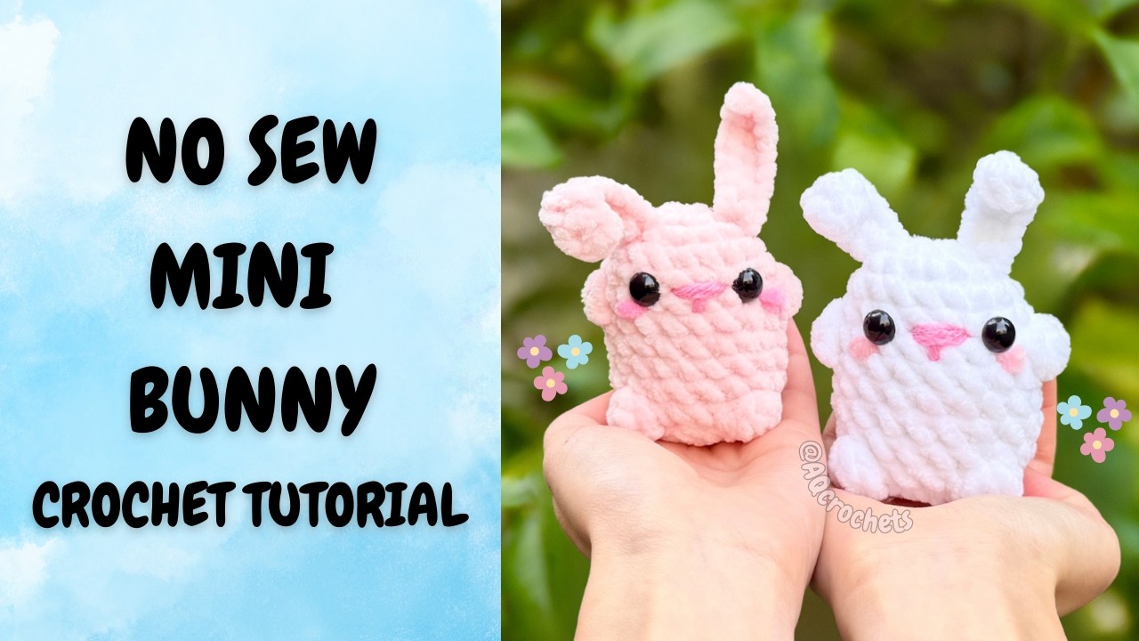 Урок по вязанию крючком мини-зайчика без шитья 🐰🧶 | Урок амигуруми для начинающих