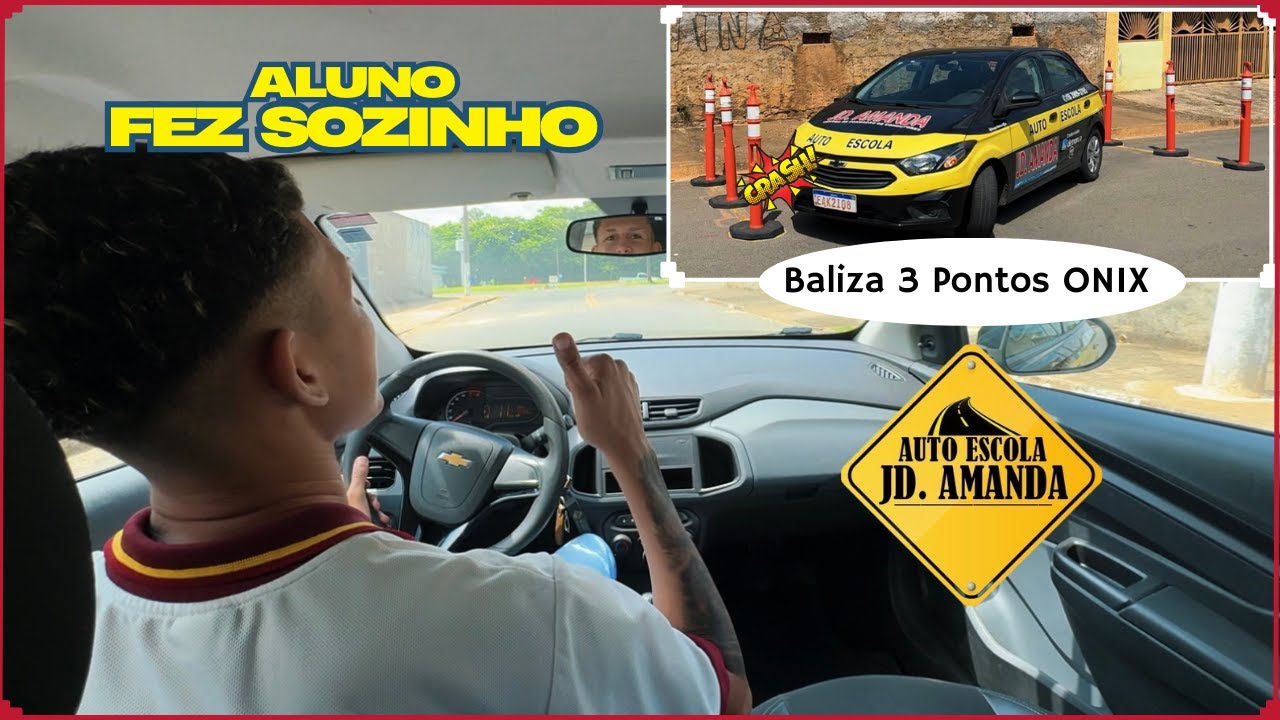 Baliza de 3 pontos do Onix, com visão interna e externa.#baliza