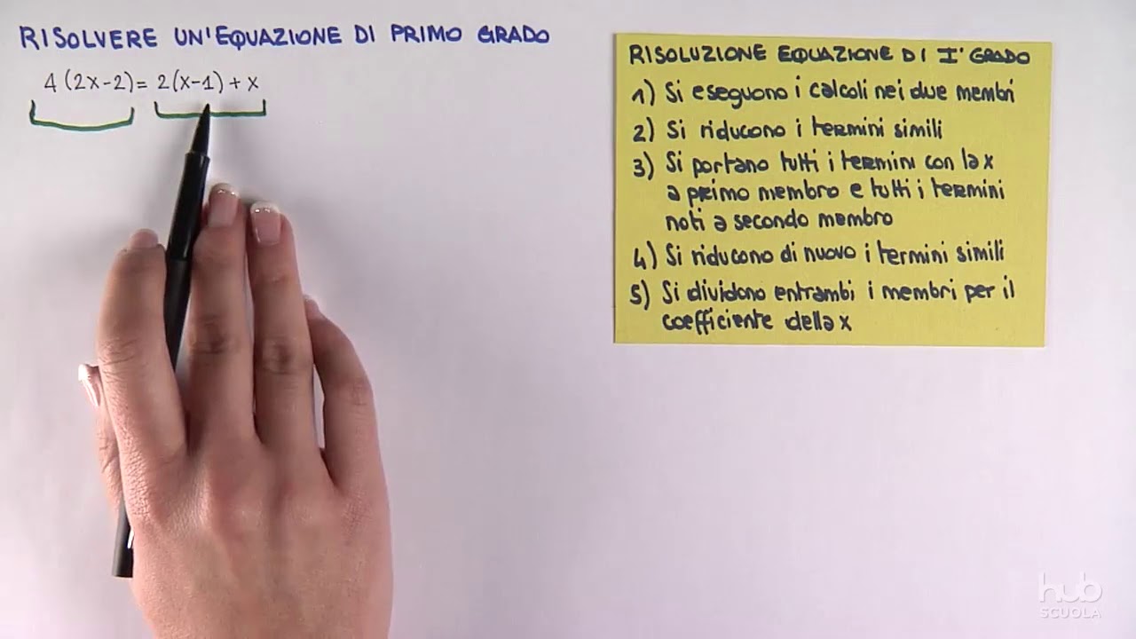 Risolvere un'equazione di primo grado