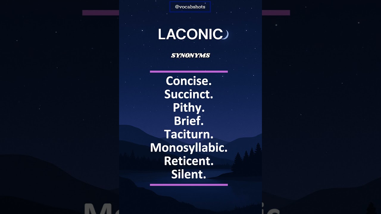 LACONIC   Meaning | Synonyms | Usage | Vocab Shorts #vocabshots