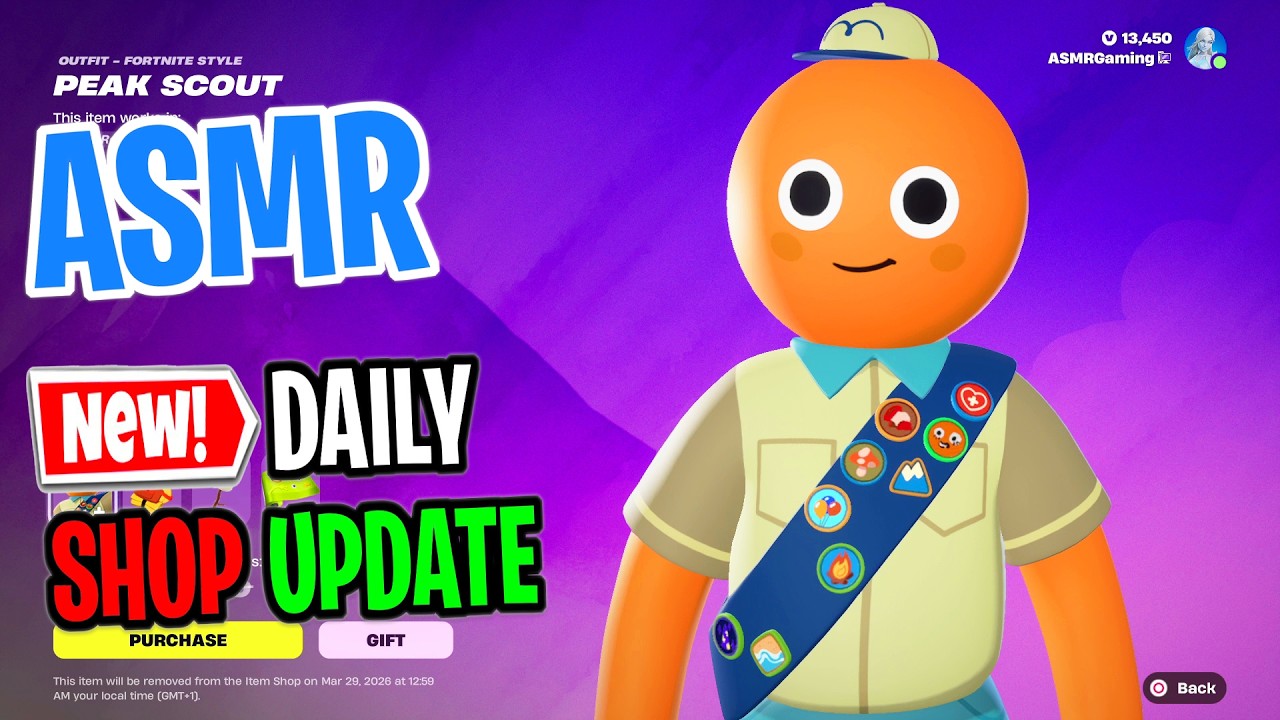 ASMR Fortnite Shop NEW Peak Scout Skin Bundle! Daily Update Today 🎮🎧 Relaxing Whispering 😴💤
