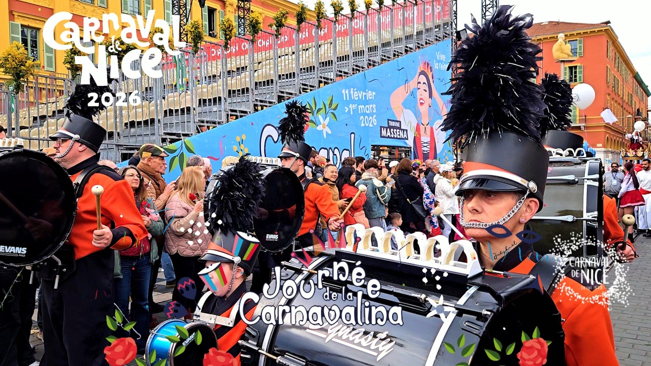 Journee de la Carnavalina 🎉🕺💃 Carnaval de Nice 👯‍♂️ French Riviere Fete 2026 4K 60fps