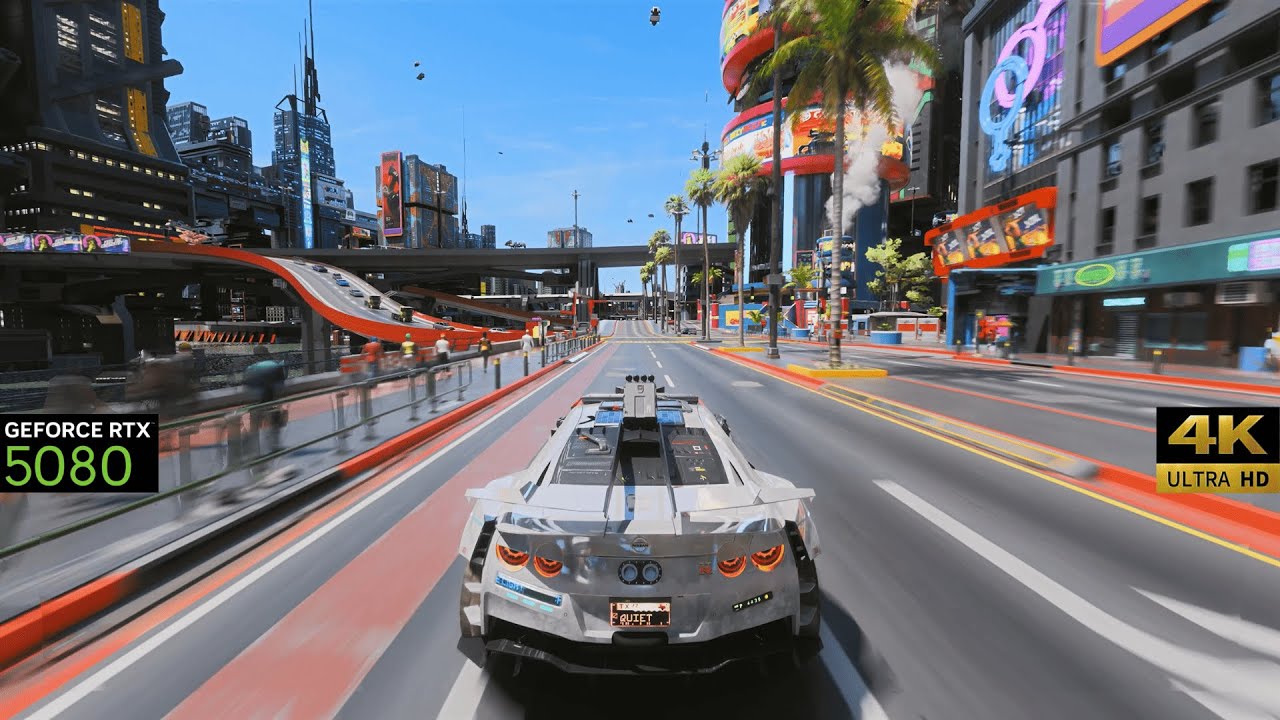Cyberpunk 2077 4K60  2026 Ultra Graphics MOD | GTRで夜のナイトシティ → 飛行MODで空へ → 警察バトル【RTX 5080】