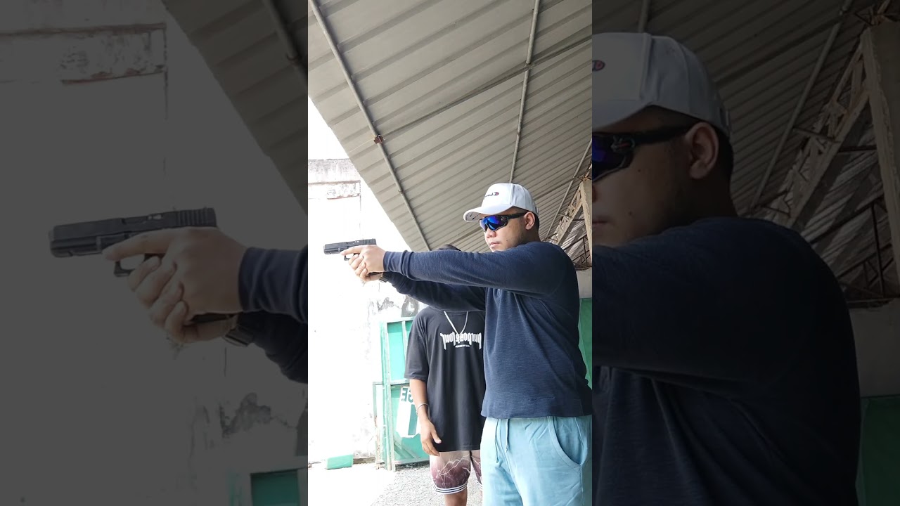 My very first shot on a real gun - Glock 17 Gen 5 pistol - Shooting Range