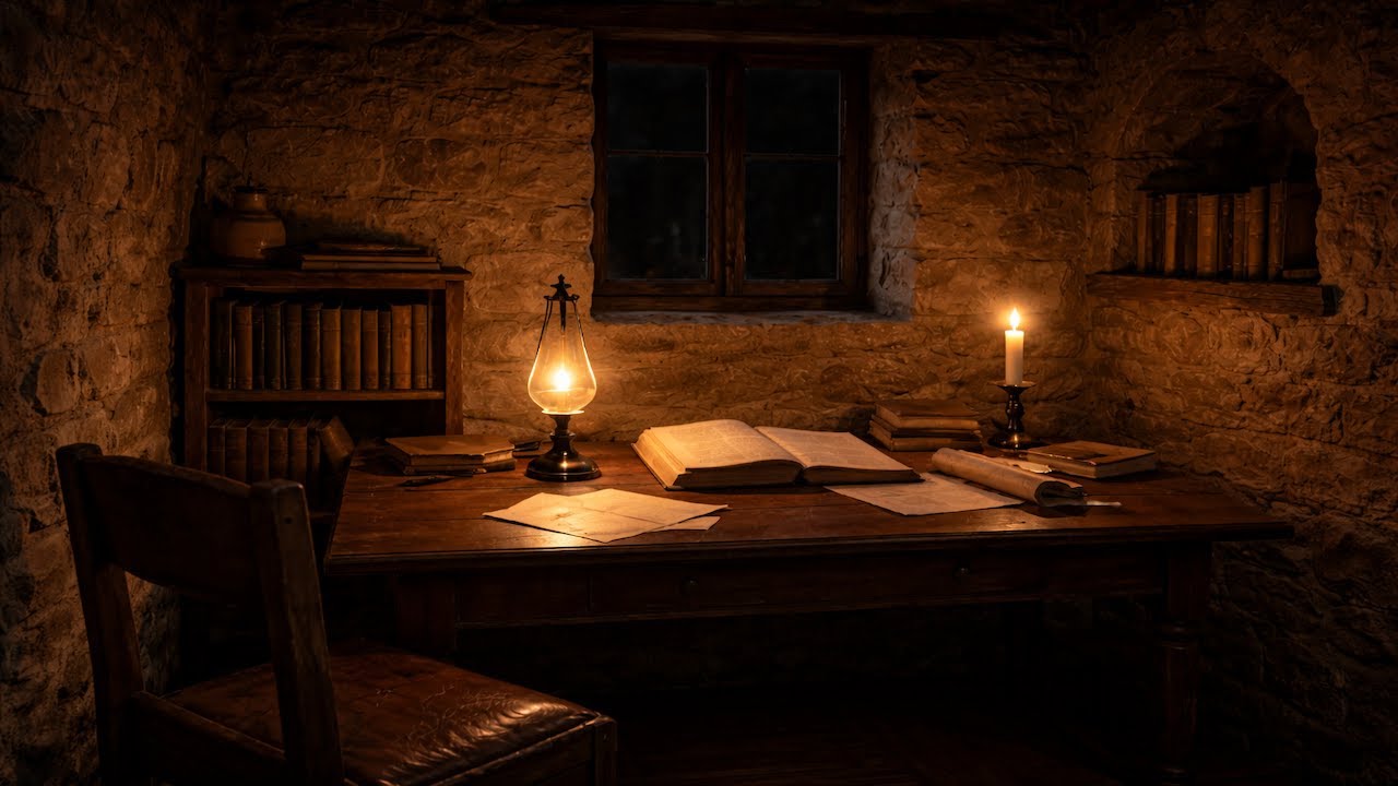 Quiet Study for Deep Focus and Productivity — Candlelit Room Night Ambience (3 Hours)