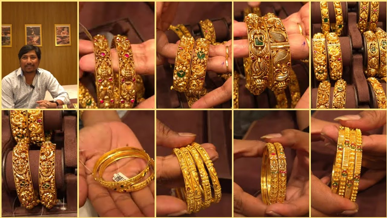 అతి తక్కువ గ్రాములలో బంగారు గాజులు ఇంత తక్కువకే 4 బంగారు గాజులు  బ్రైడల్ బ్యాంగిల్ కలెక్షన్#mukunda