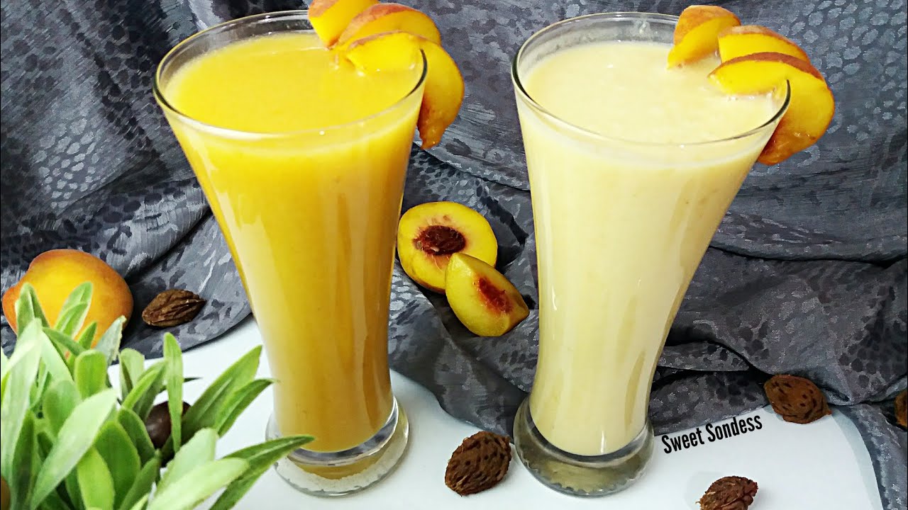 عصير الخوخ بطريقتين مختلفتين طبيعى 100٪ 🍑🍑