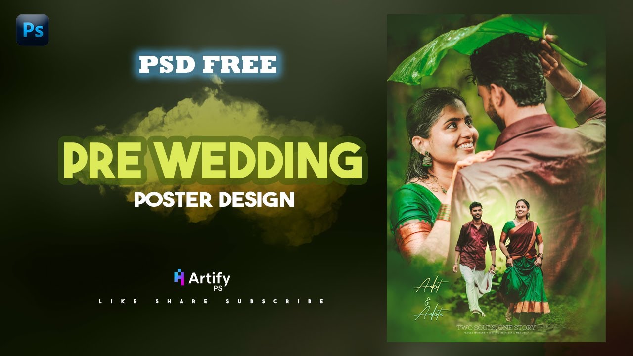 Cinematic Pre-Wedding Photo Editing in Photoshop | Wedding Album Design