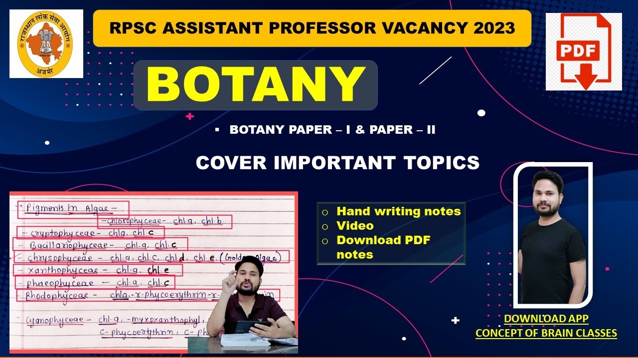 RPSC ASSISTANT PROFESSOR BOTANY NOTES | BOTANY HAND WRITING NOTES | IMPORTANT TOPICS OF BOTANY
