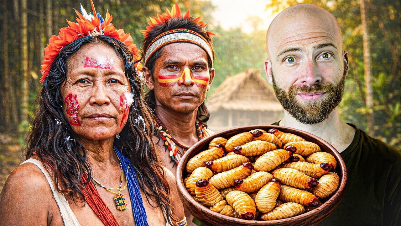 Eating with Surinamese Tribe!! Exotic Tribal Food!!