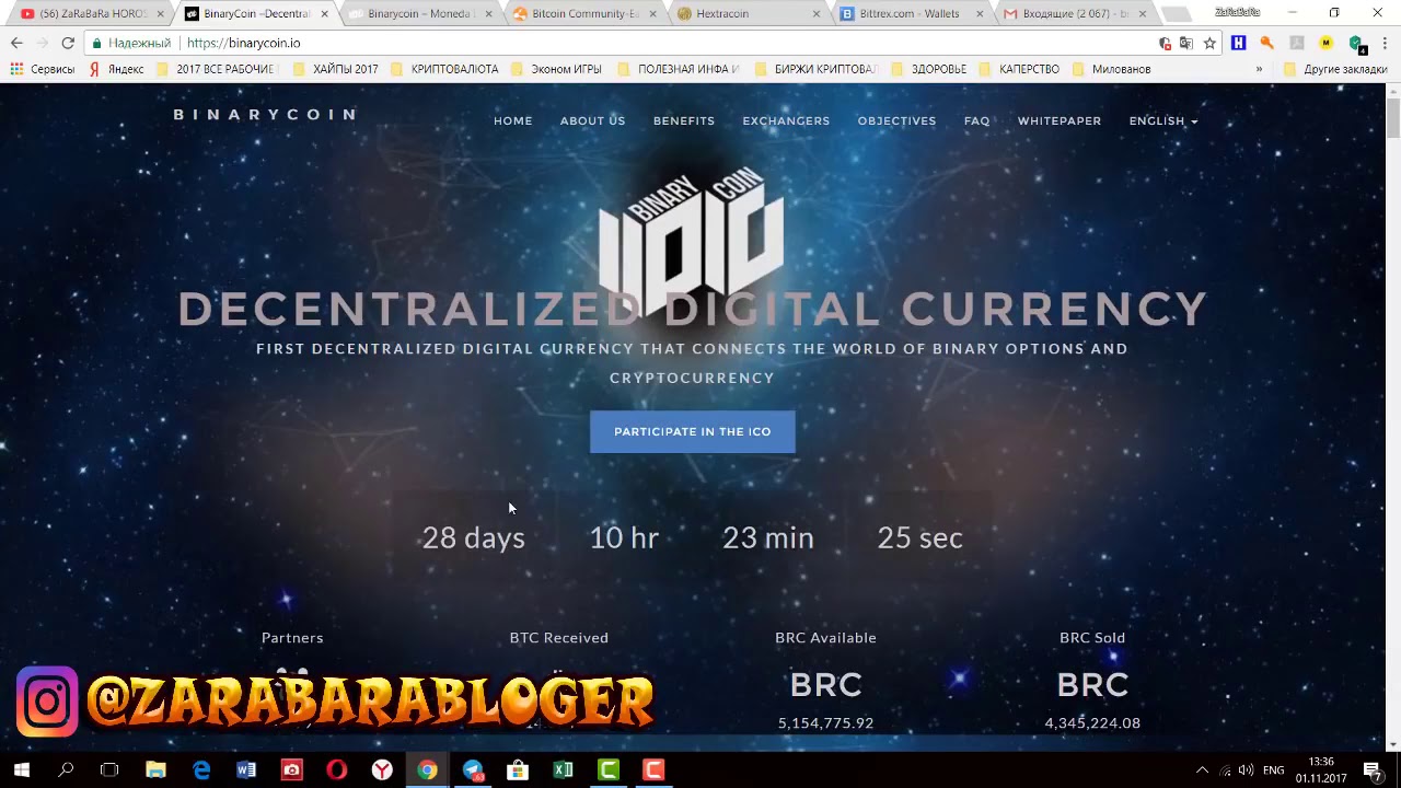 BINARYCOIN обзор ICO и и немного про другие площадки