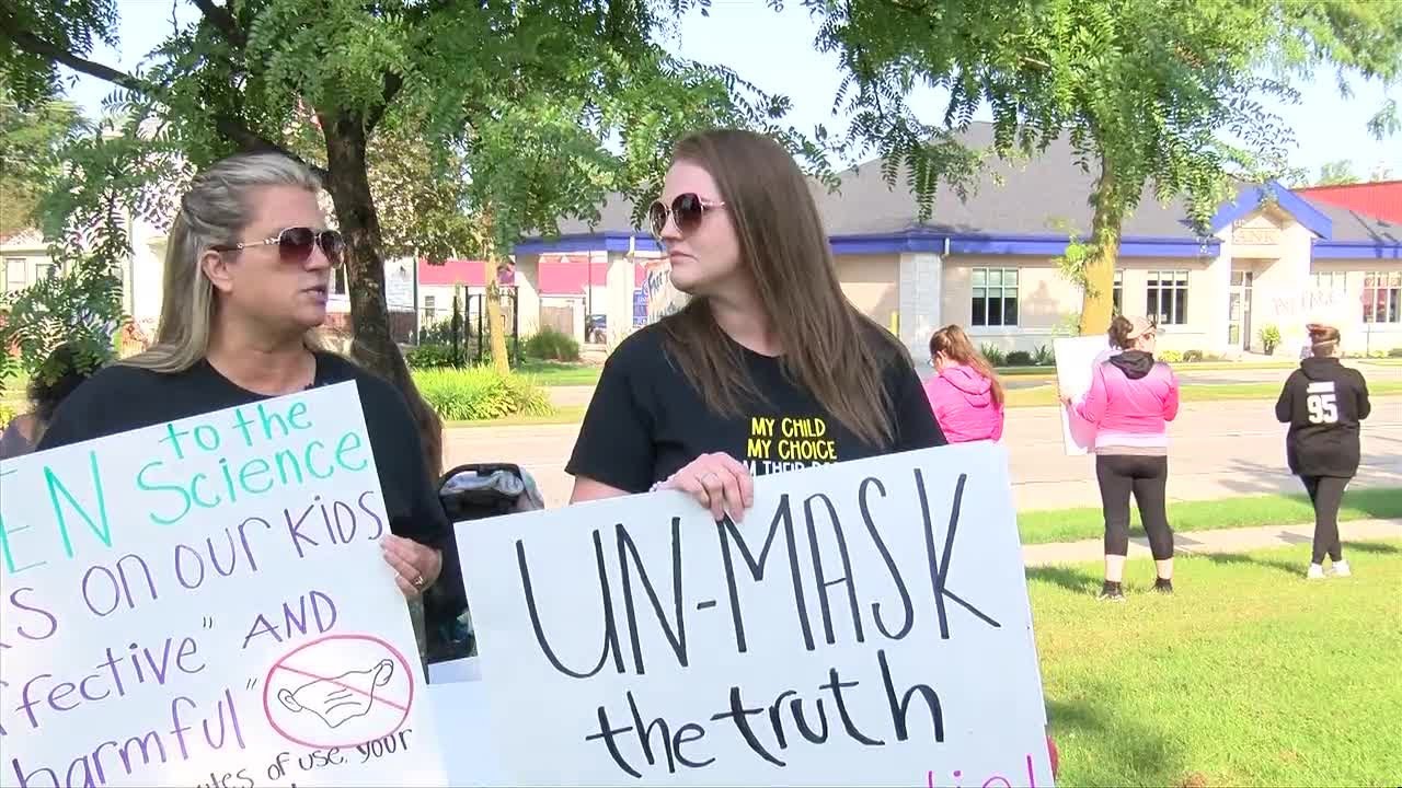 Parents and students protest against possible school district mask mandate