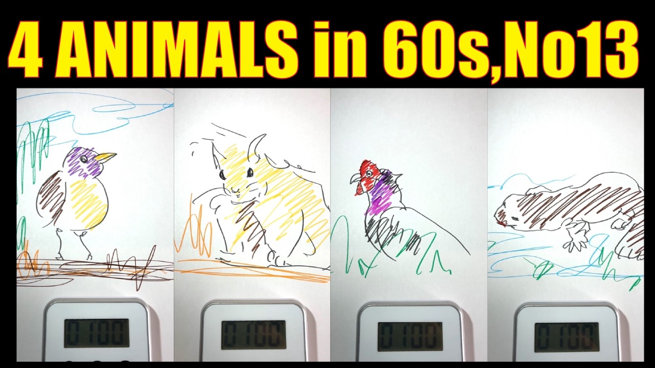🎧 ASMR Drawing Animals Compilation | Satisfying Marker Sounds (No Talking)13