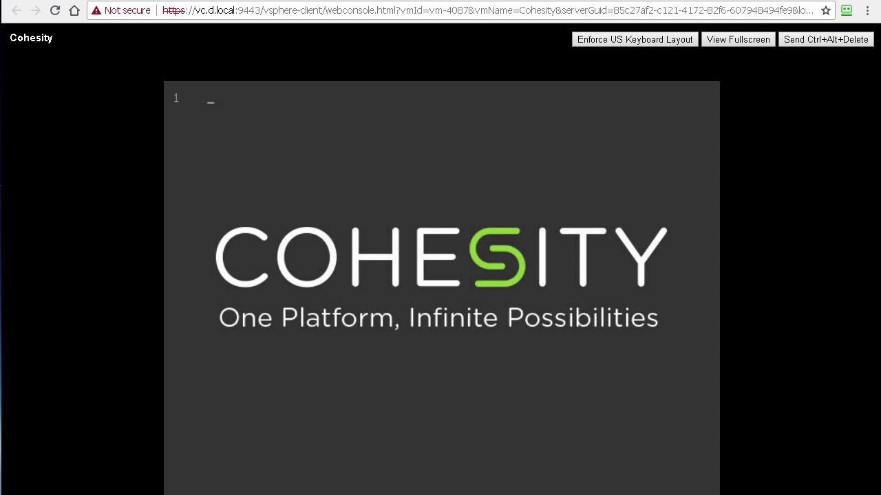 Cohesity Virtual Edition Deployment Walk Through