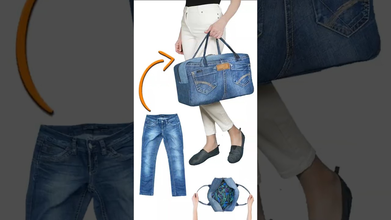 Маленькая дорожная сумка своими руками из старых джинсов Miarti👜✂️