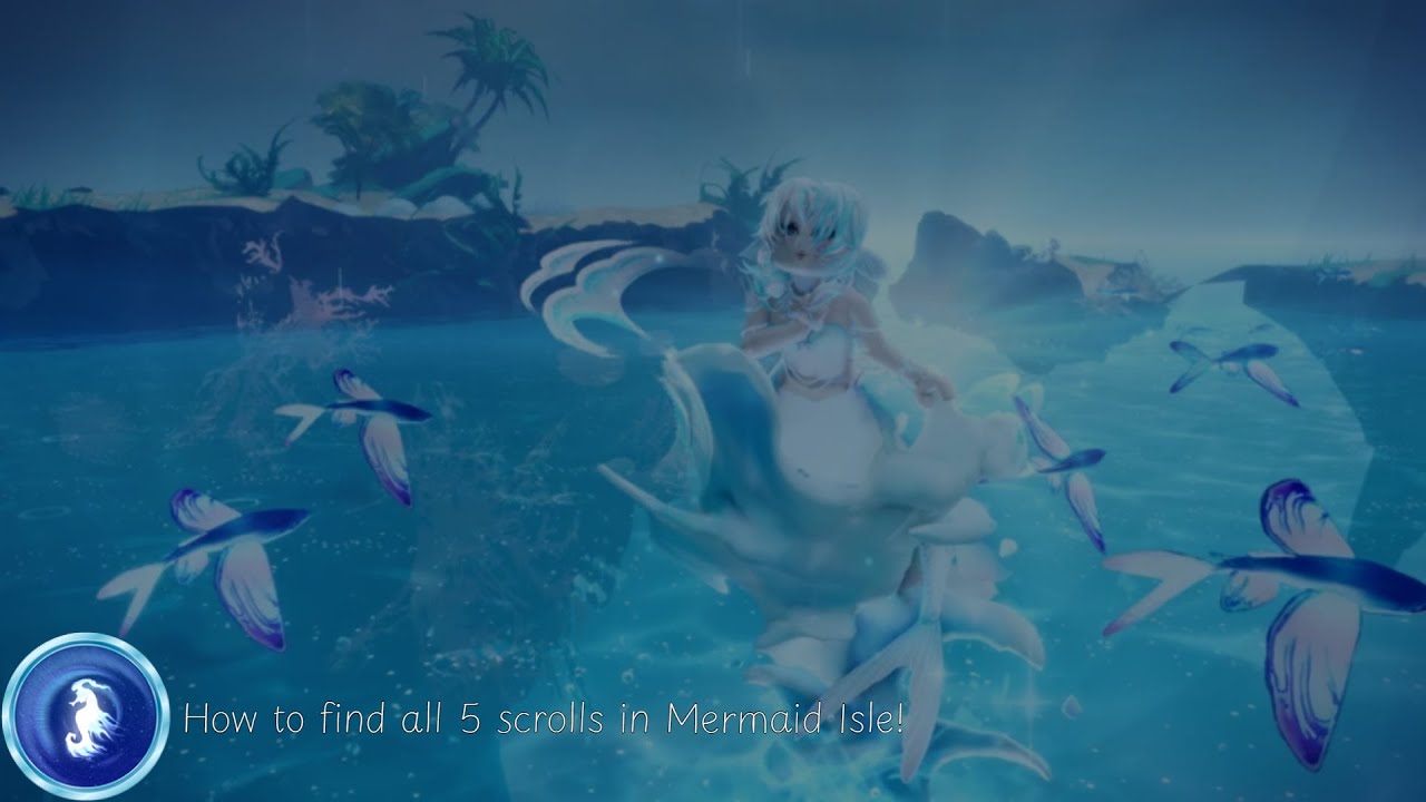 🐚⚪|| How to find all 5 scrolls in Mermaid Isle ||⚪🐚
