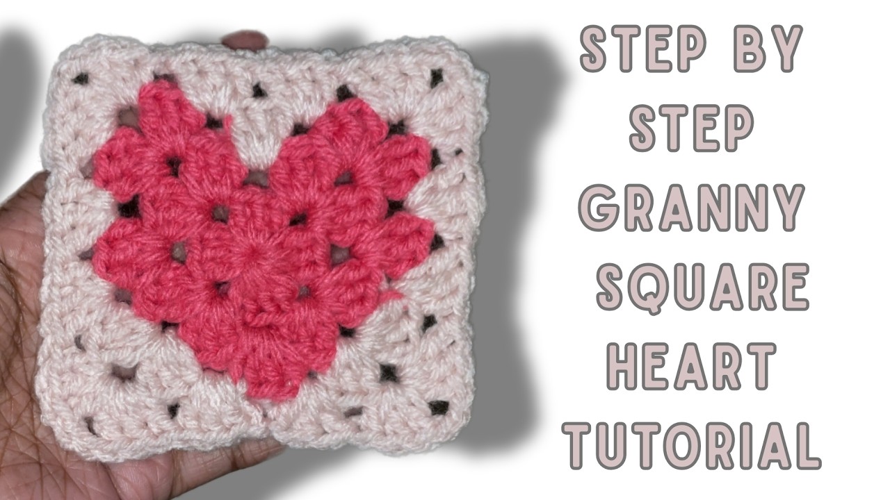 How to Crochet Granny Square Heart tutorial | step by step crochet heart - valentines crochet