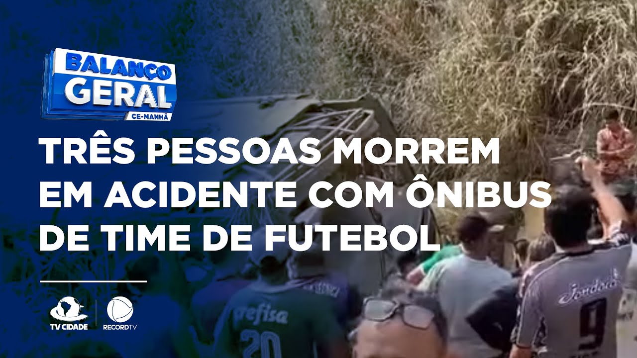 Três pessoas morrem em acidente com ônibus de time de futebol em Caririaçu