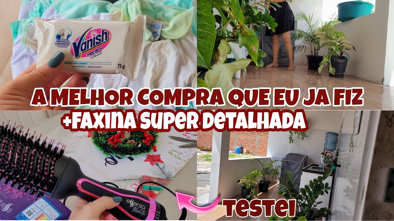 LAVEI TUDO/COMPREI UMA ESCOVA SECADORA/FAXINA DETALHADA NA ÁREA EXTERNA/LIMPEI E ORGANIZEI 🏡💕