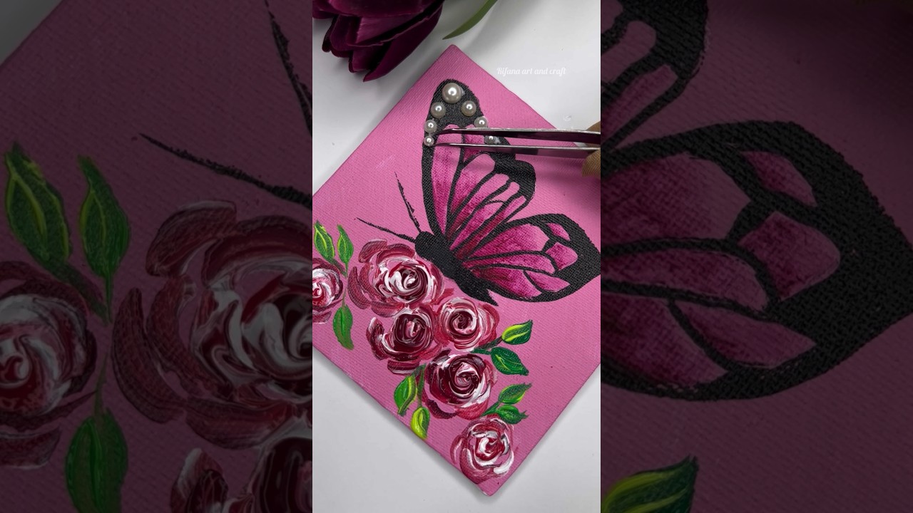 Beautiful butterfly painting #rifanaartandcraft#shorts #art