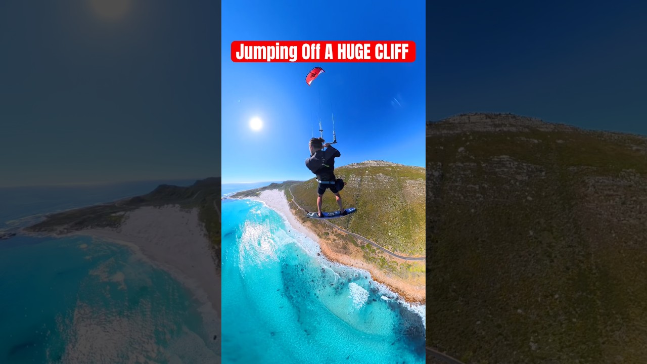 Crazy Kitesurfer Jumps Off A HUGE CLIFF 😱🤯