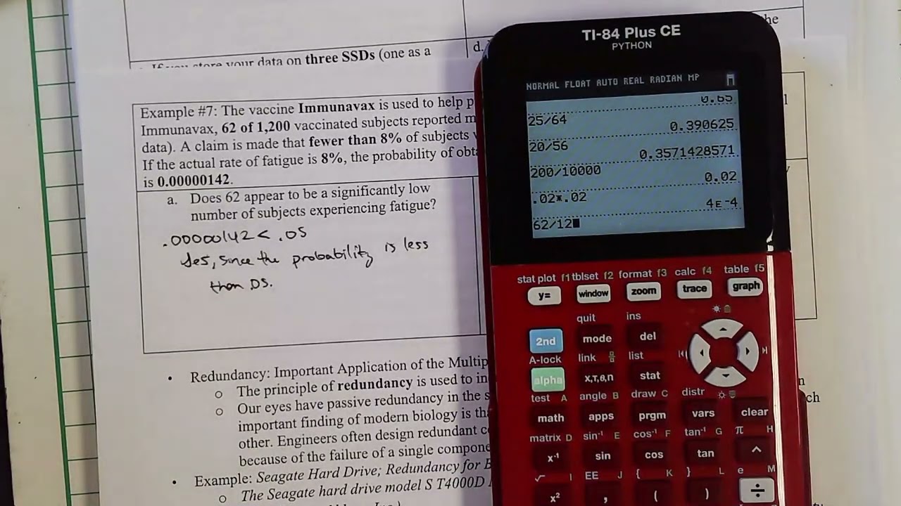 STAT 2163 Lesson 4.2 Example #7 Significance with Probabilities