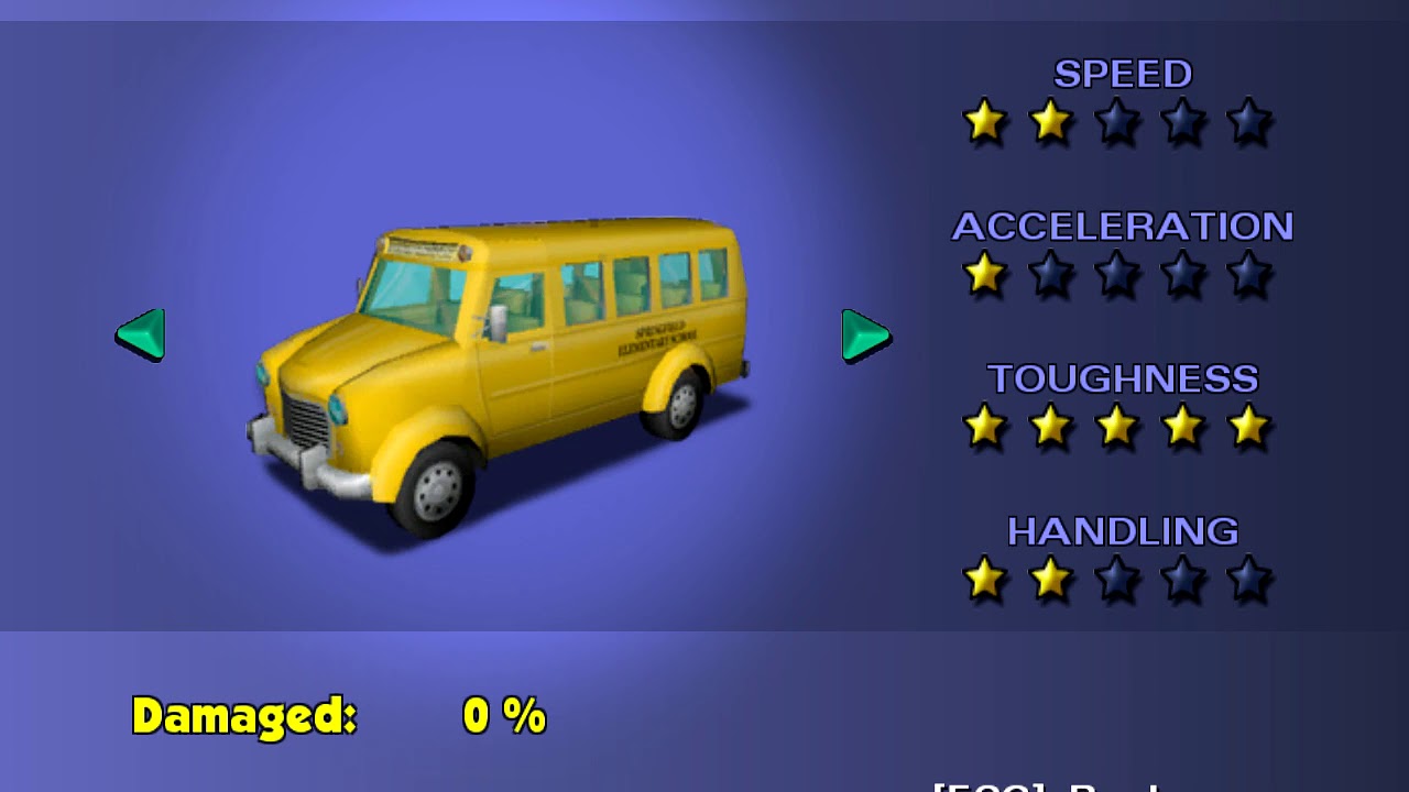 The Simpsons Hit & Run - All Cars