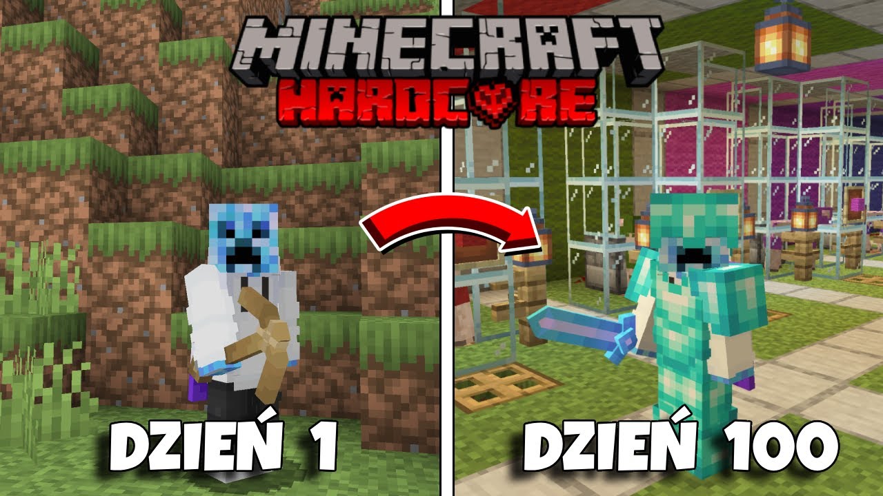 Spędziłem 100 DNI na świecie Minecraft HARDCORE!
