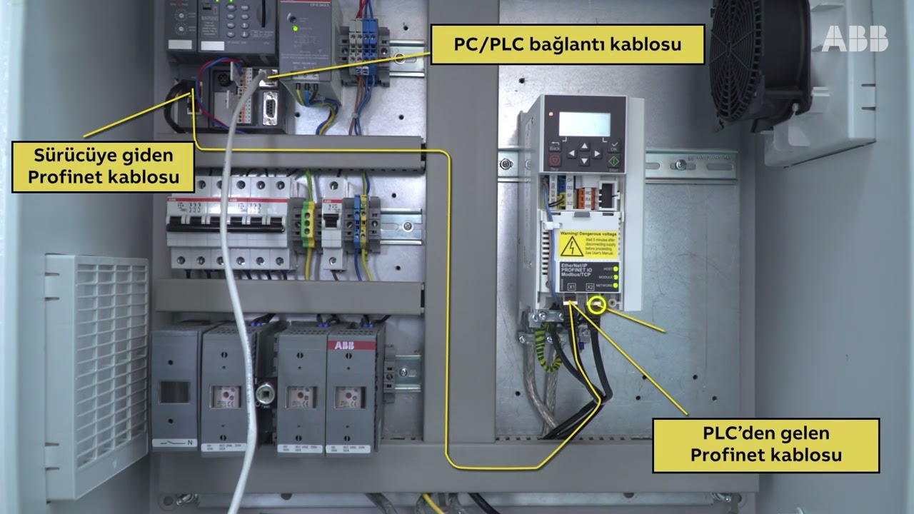 ABB ACS380 makine sürücüsü haberleşme protokolü ile nasıl devreye alınır