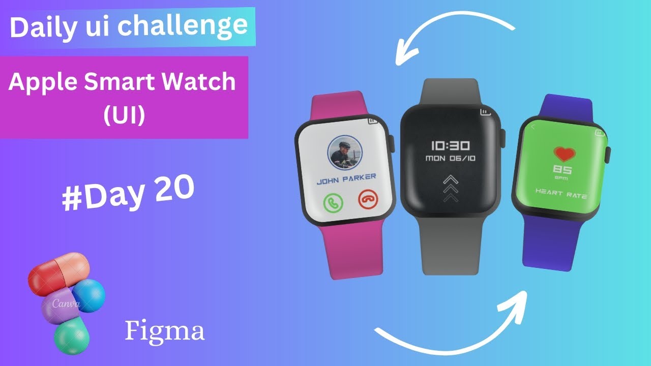 Day - 20 | Apple smart watch Ui | #figma #dailyuichallenge