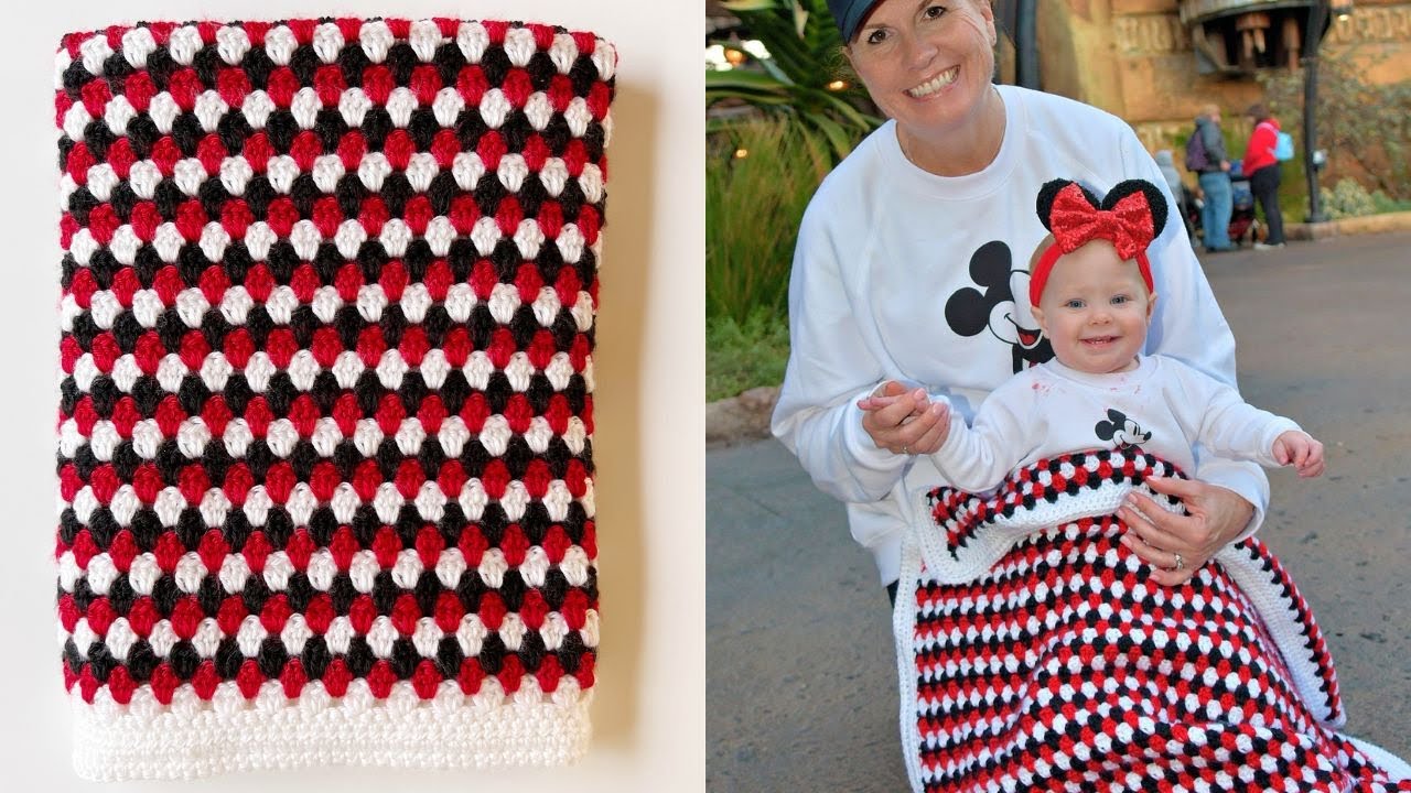 Crochet Three Color Granny Celebration Stripe Blanket