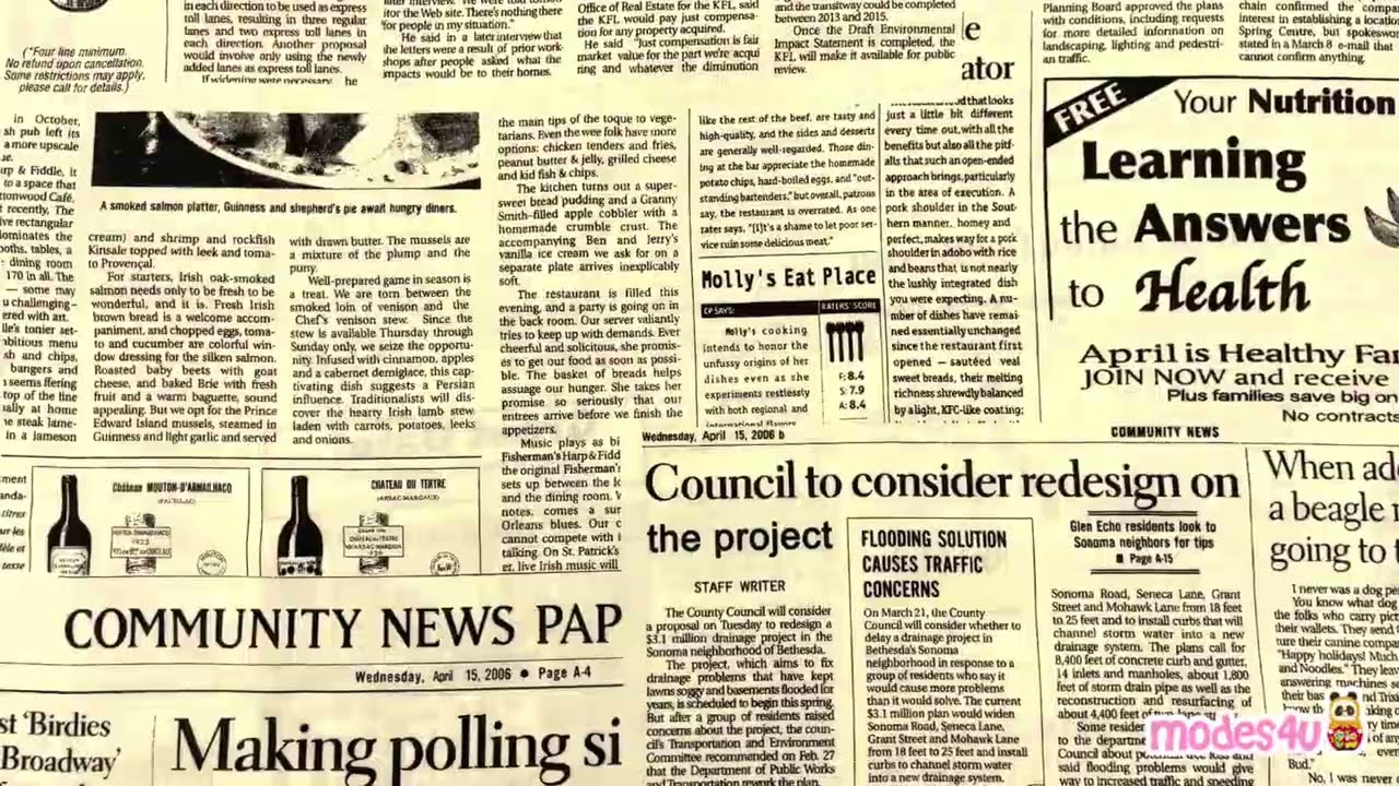 Vintage retro newspaper print Japanese cotton fabric  - modes4u -