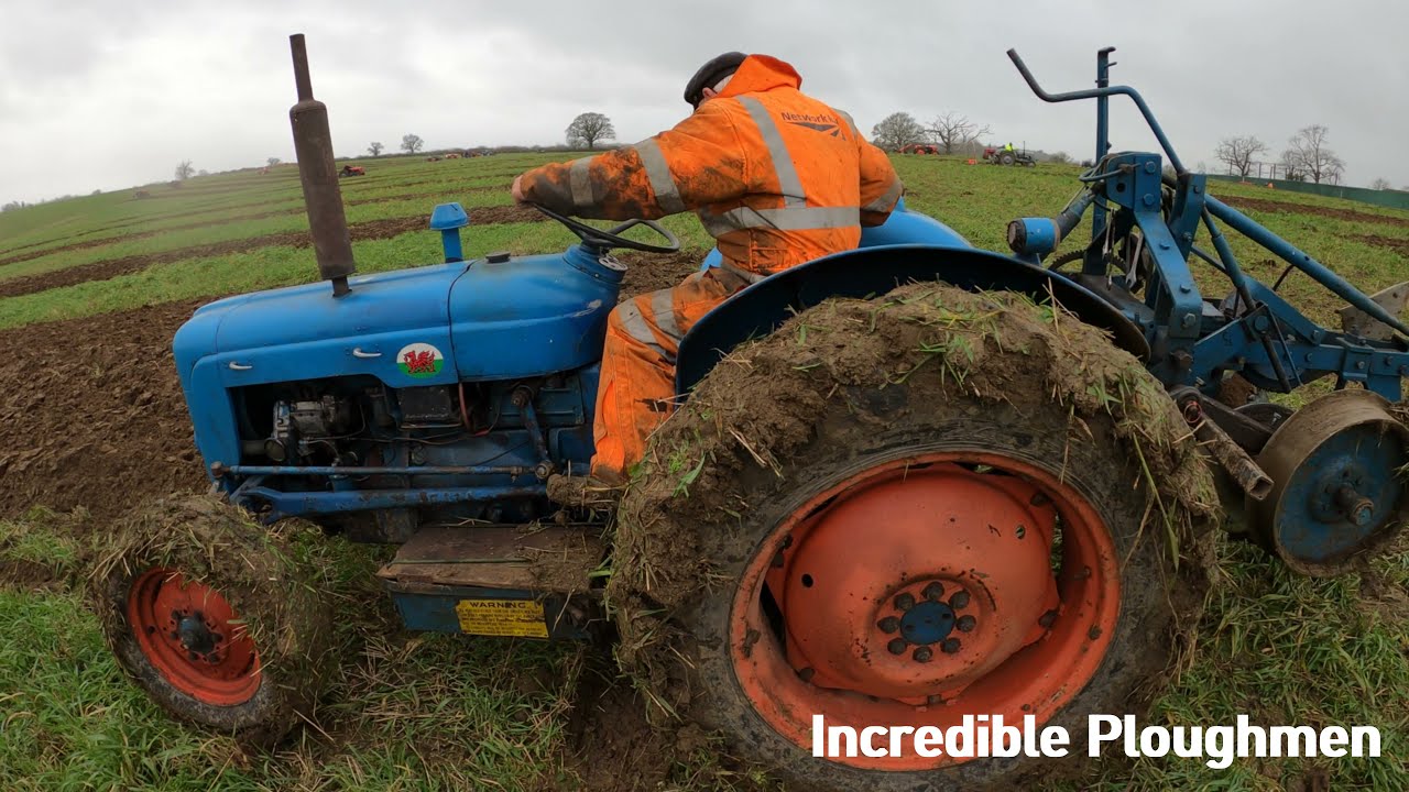 1963 Fordson Dexta 2.4 Litre 3-Cyl Diesel Tractor (32 HP) with Ransomes Plough
