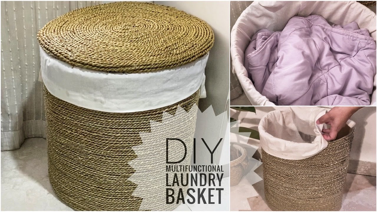 DIY Keranjang Multifungsi || Laundry Basket Aesthetic dari kardus - Kerajinan Tali Mendong