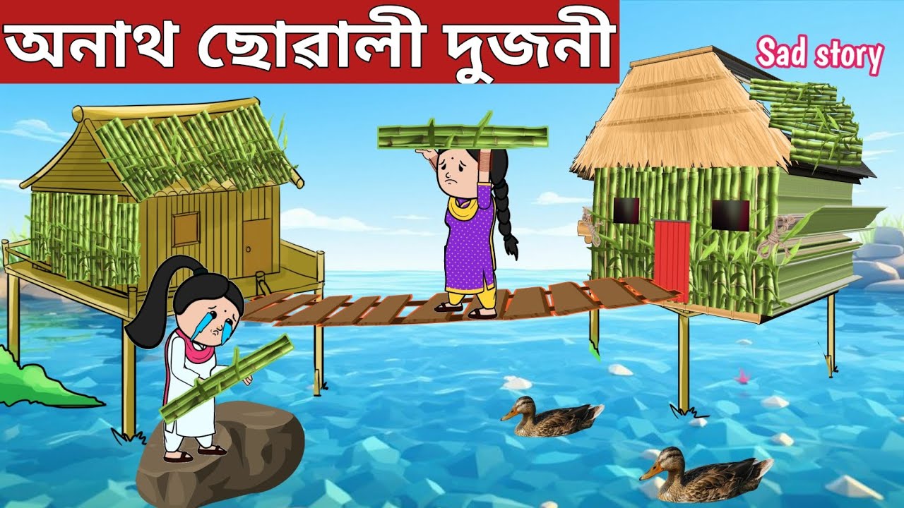 💥অনাথ ছোৱালী দুজনী💥Assamese Cartoon|axomiya hadhu|assamese story|putola|adult moral stories|sad