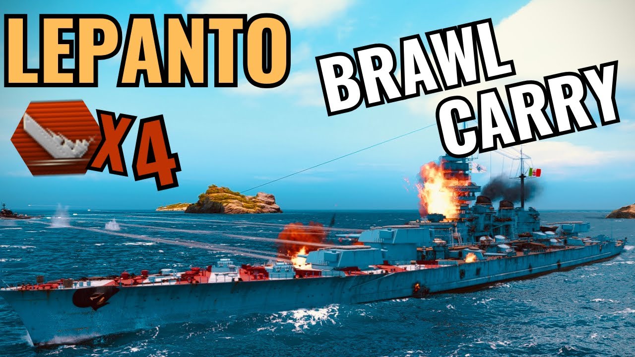 Lepanto Brawl Madness - 4 kills - Near SOLO WIPE! | World of Warships