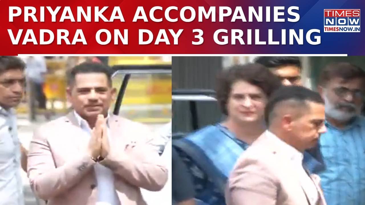 Haryana Land Scam: Robert Vadra Arrives At ED Office With Priyanka Gandhi On Day 3 Of&nbsp;ED&nbsp;Questioning