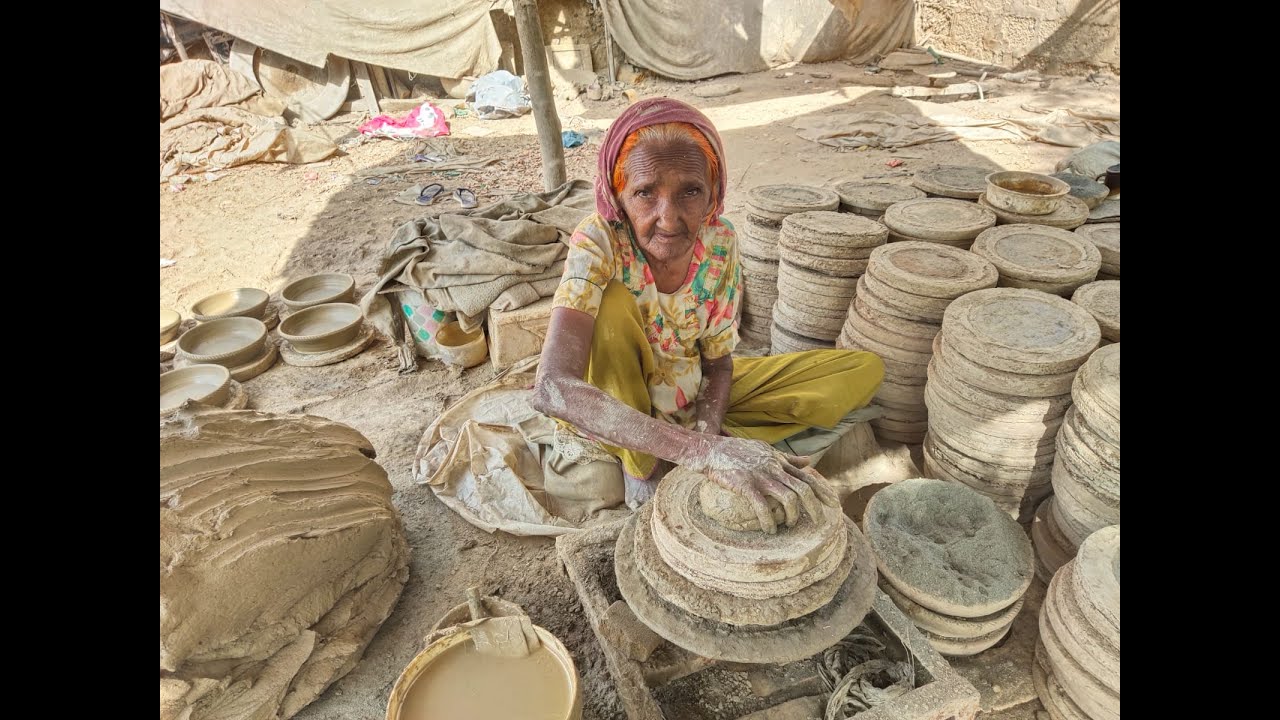 Clay Pottery Making on Wheel | Amazing Art of Pottery Carving | Talent of Potter | Ancient Method