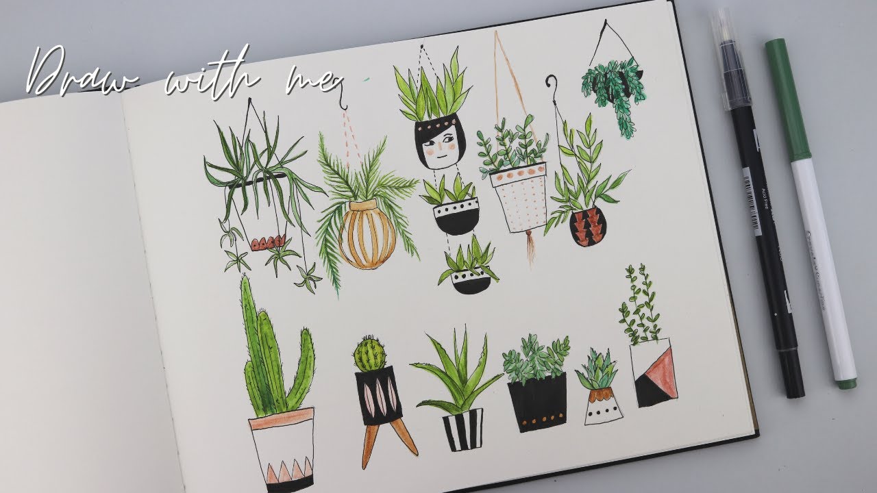 Drawing plants with markers